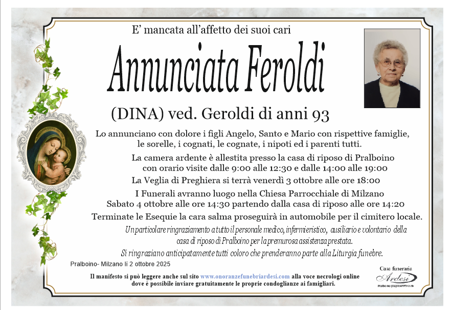 ANNUNCIATA FEROLDI - PRALBOINO MILZANO