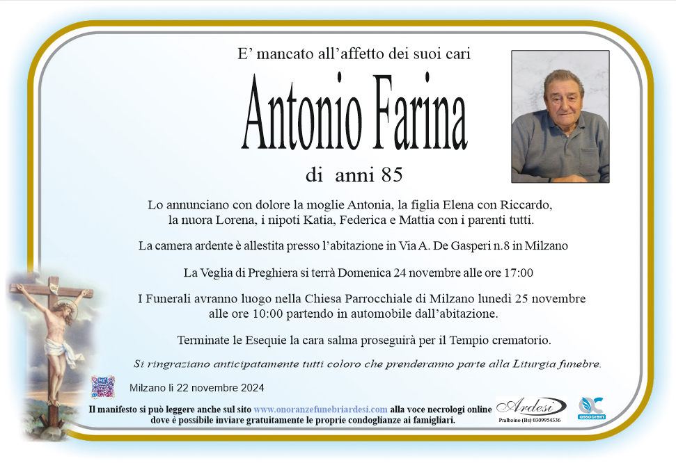 ANTONIO FARINA - MILZANO