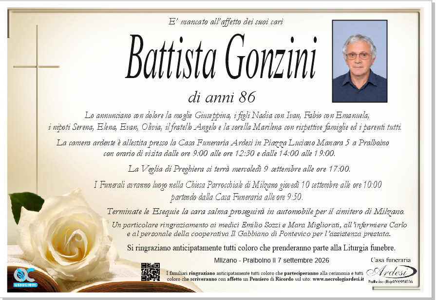 BATTISTA GONZINI - MILZANO - PRALBOINO