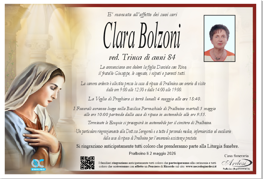 CLARA BOLZONI - PRALBOINO