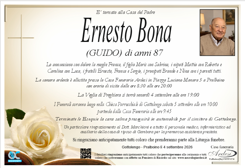 ERNESTO BONA (GUIDO) - GOTTOLENGO - PRALBOINO