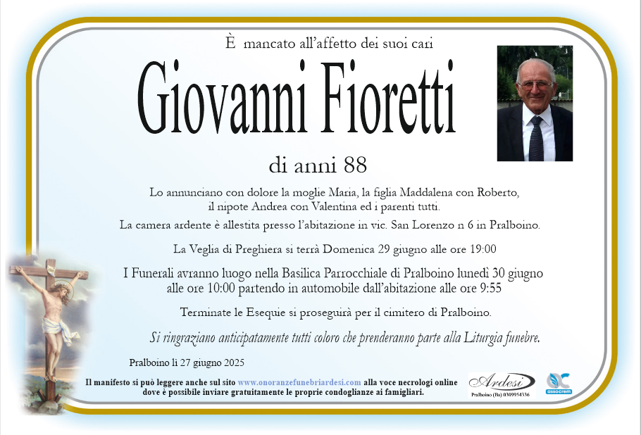 GIOVANNI FIORETTI - PRALBOINO