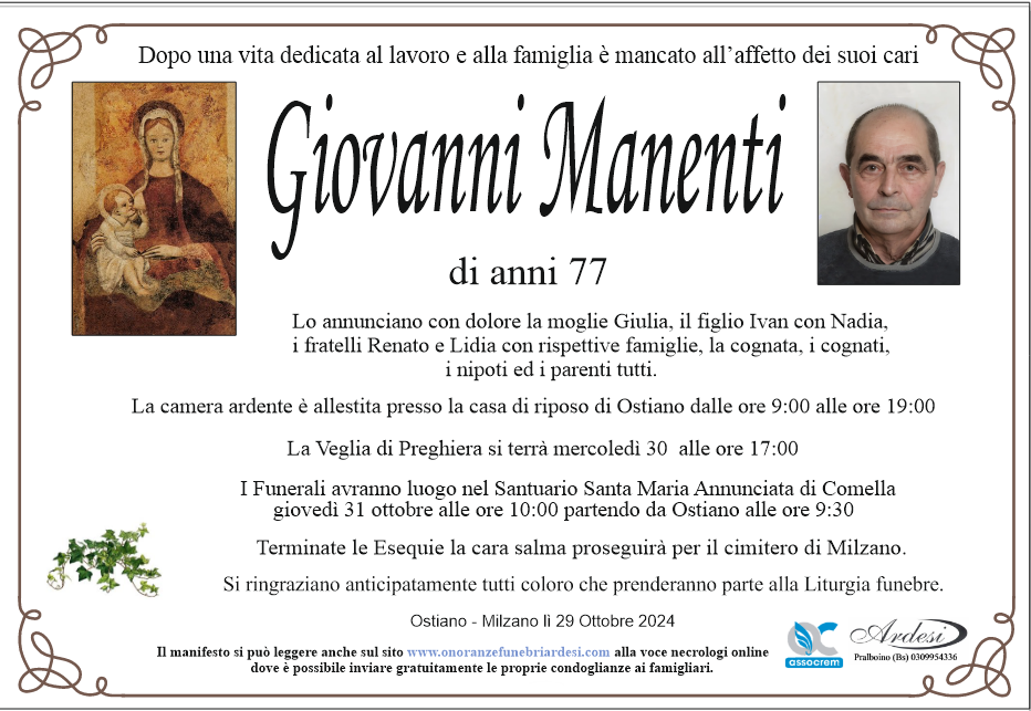 GIOVANNI MANENTI - MILZANO