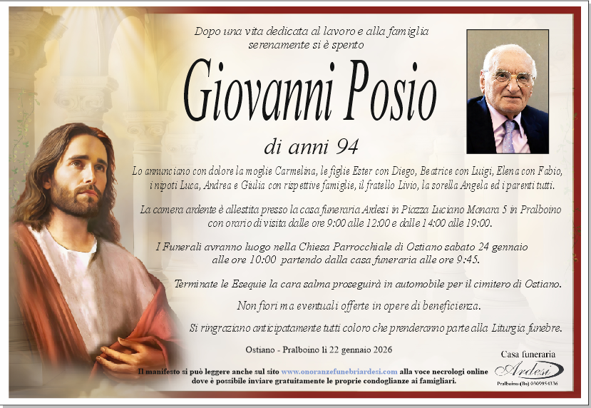 GIOVANNI POSIO - OSTIANO - PRALBOINO