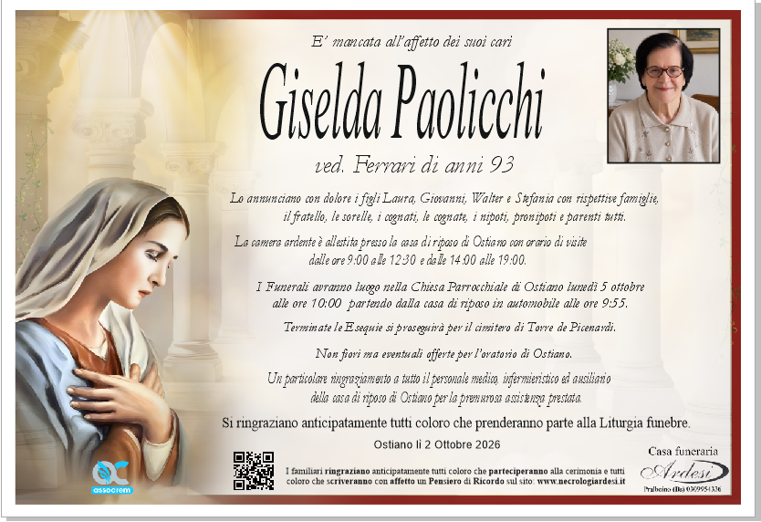 GISELDA PAOLICCHI - OSTIANO