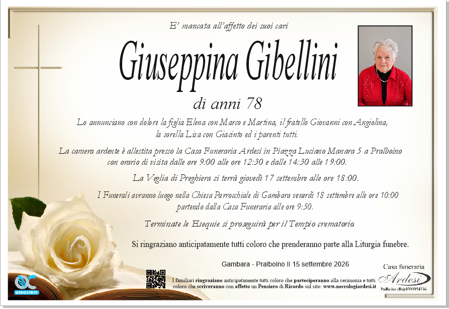 GIUSEPPINA GIBELLINI - GAMBARA - PRALBOINO