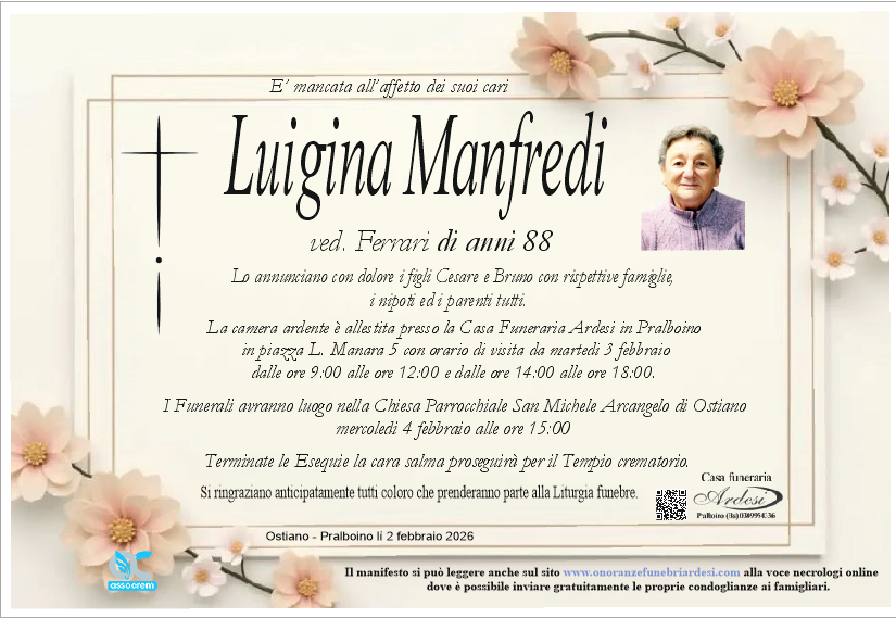 LUIGINA MANFREDI OSTIANO