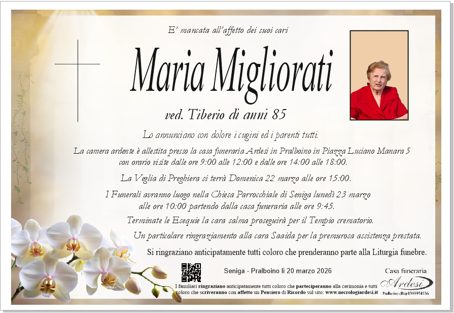 MARIA MIGLIORATI - SENIGA PRALBOINO
