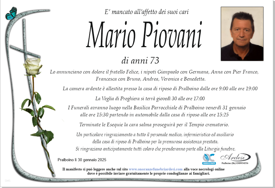 MARIO PIOVANI - PRALBOINO