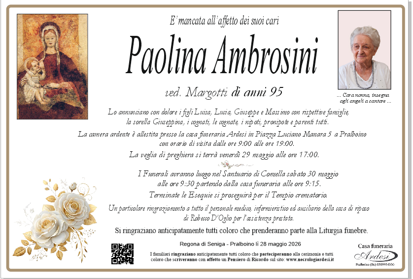 PAOLINA AMBROSINI - REGONA DI SENIGA - PRALBOINO