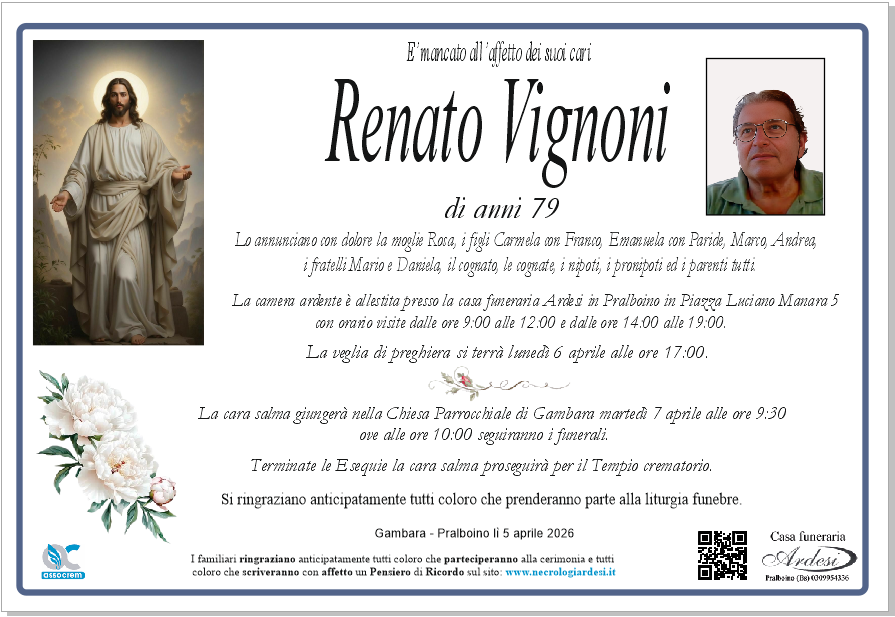 RENATO VIGNONI - GAMBARA - PRALBOINO