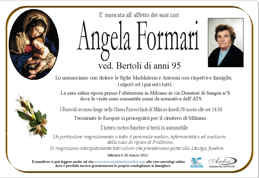 ANGELA FORMARI - MILZANO