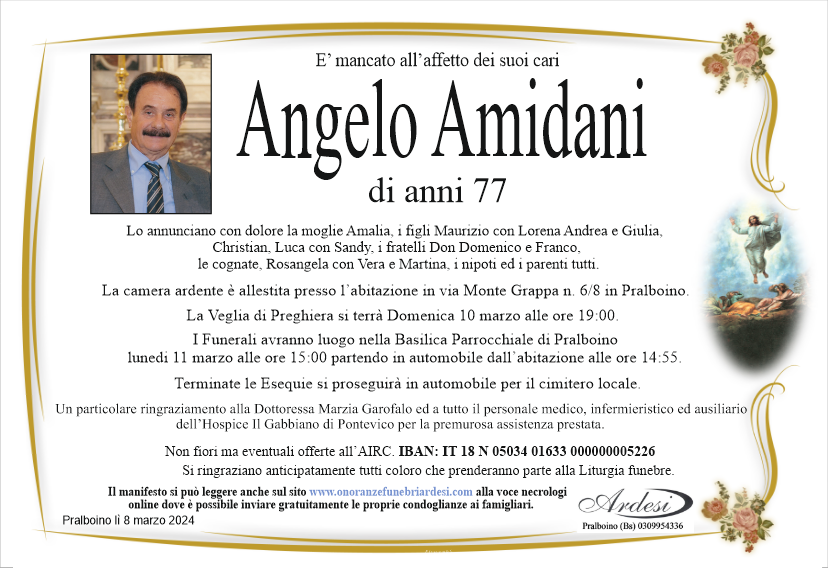 ANGELO AMIDANI - PRALBOINO