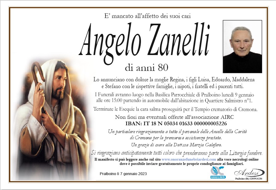 ANGELO ZANELLI - PRALBOINO