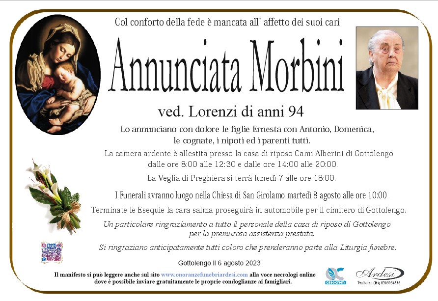 ANNUNCIATA MORBINI - GOTTOLENGO