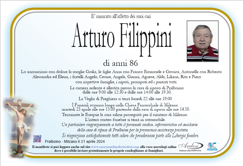 ARTURO FILIPPINI - PRALBOINO - MILZANO