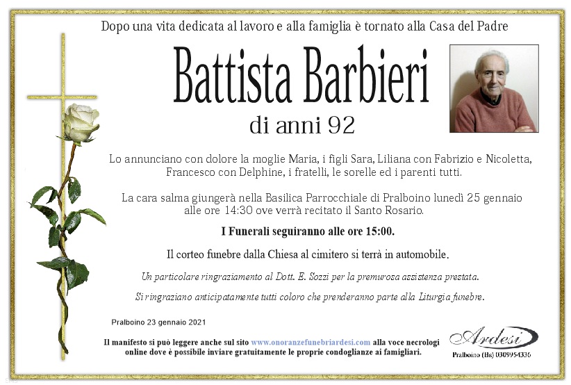 BATTISTA BARBIERI - PRALBOINO