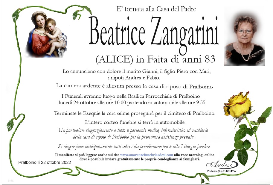 BEATRICE ZANGARINI - PRALBOINO 