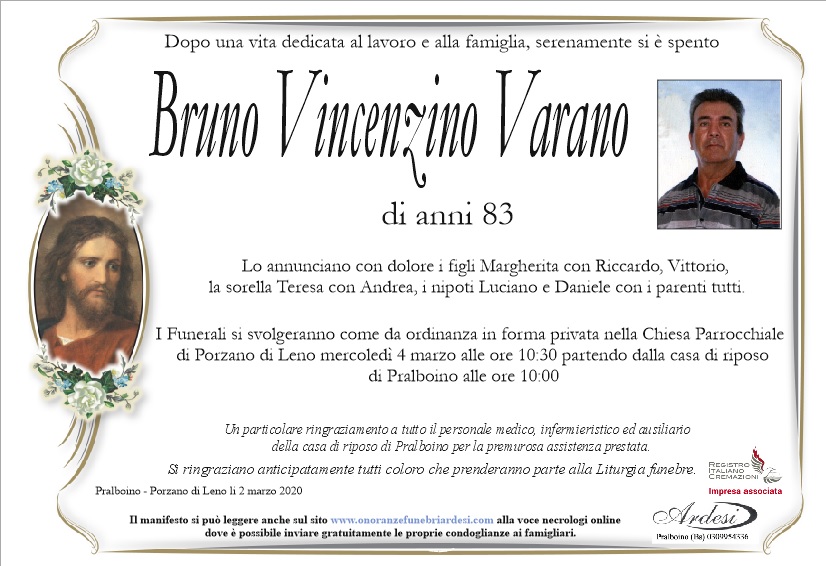 BRUNO VINCENZINO VARANO PRALBOINO-PORZANO DI LENO
