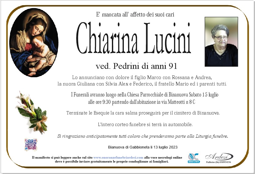 CHIARINA LUCINI - BINANUOVA