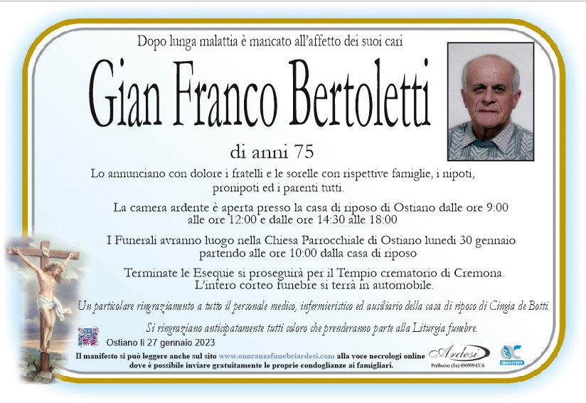 GIAN FRANCO BERTOLETTI - OSTIANO