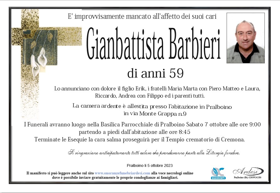 GIANBATTISTA BARBIERI - PRALBOINO