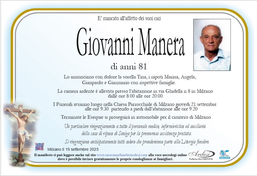 GIOVANNI MANERA - MILZANO