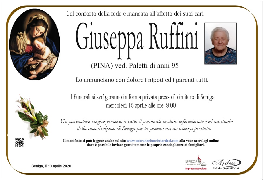 GIUSEPPA RUFFINI - SENIGA