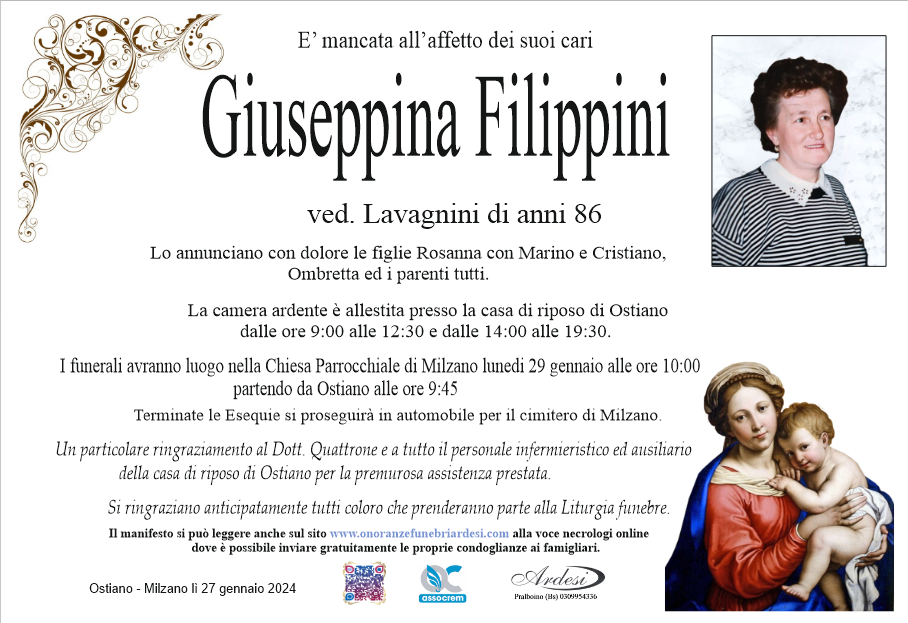 GIUSEPPINA FILIPPINI OSTIANO- MILZANO