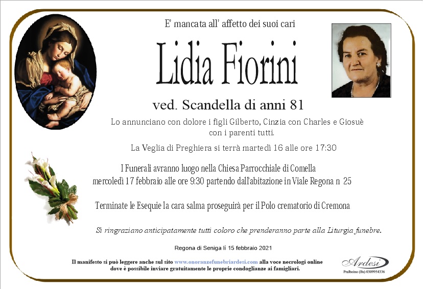 LIDIA FIORINI - REGONA DI SENIGA