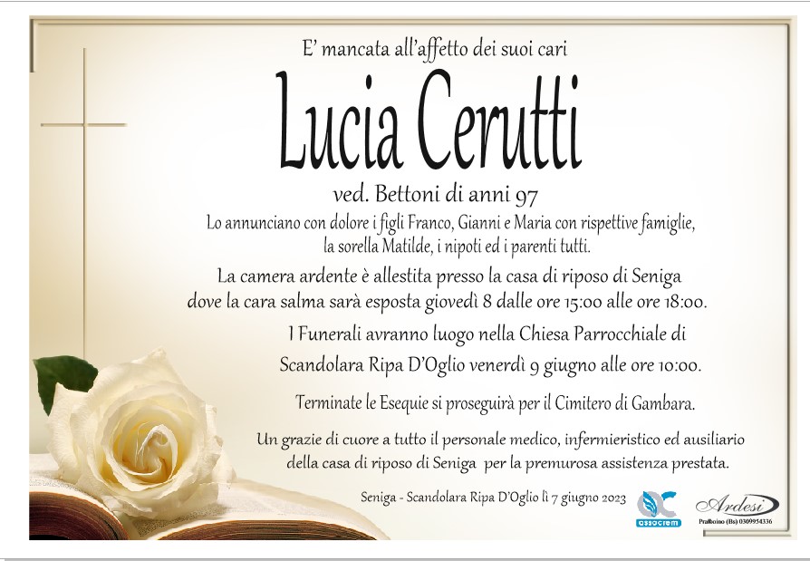 LUCIA CERUTTI - SENIGA SCANDOLARA RIPA D'OGLIO