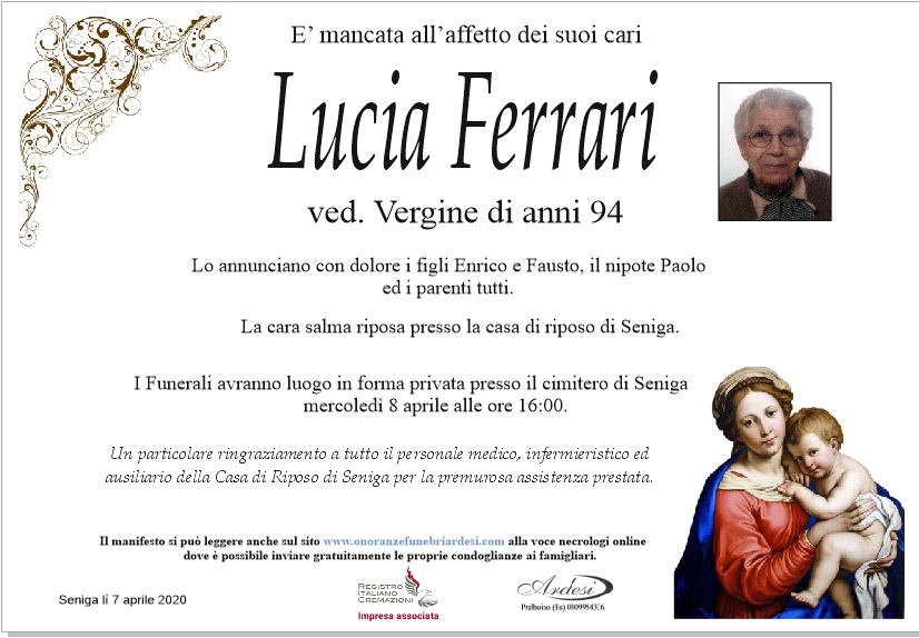 LUCIA FERRARI - SENIGA