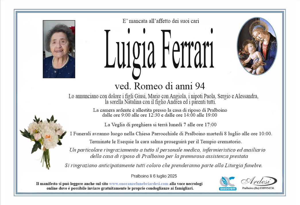 LUIGIA FERRARI - PRALBOINO