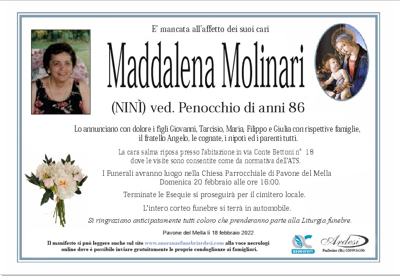 MADDALENA MOLINARI - PAVONE DEL MELLA