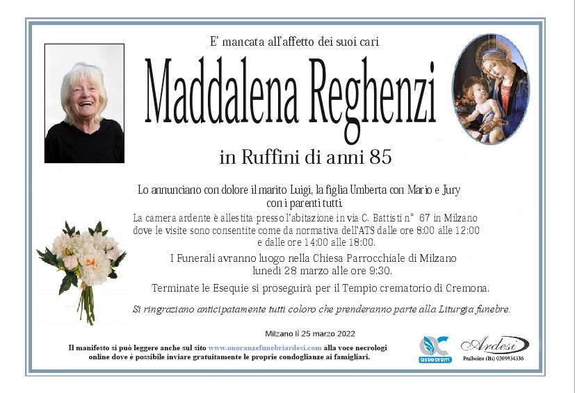 MADDALENA REGHENZI - MILZANO