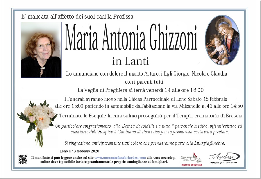 MARIA ANTONIA GHIZZONI - LENO