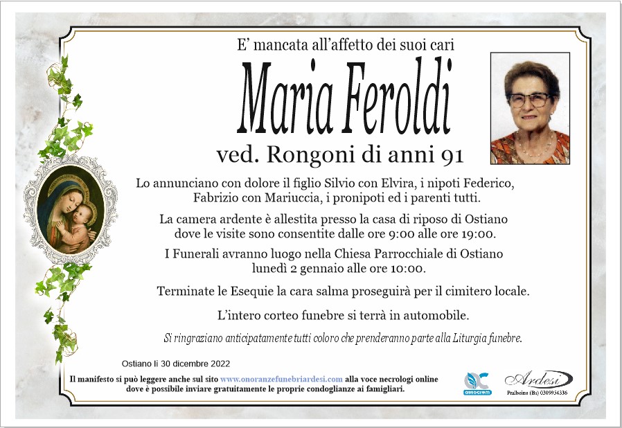 MARIA FEROLDI - OSTIANO