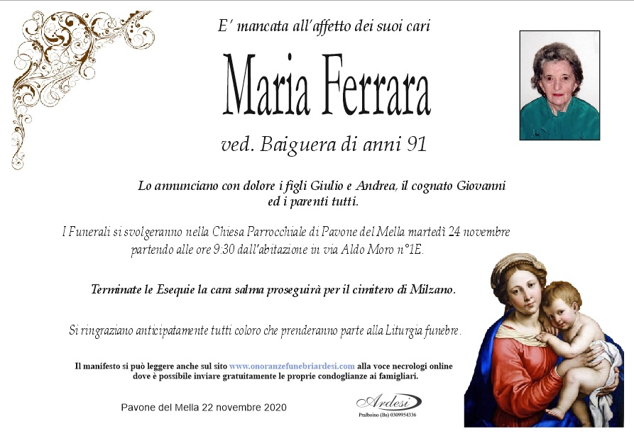 MARIA FERRARA - PAVONE DEL MELLA