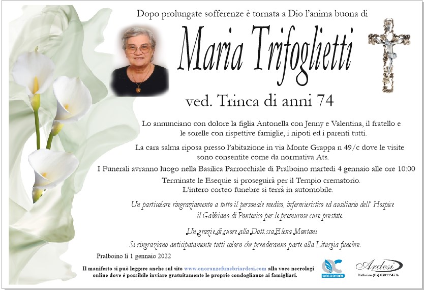 MARIA TRIFOGLIETTI PRALBOINO