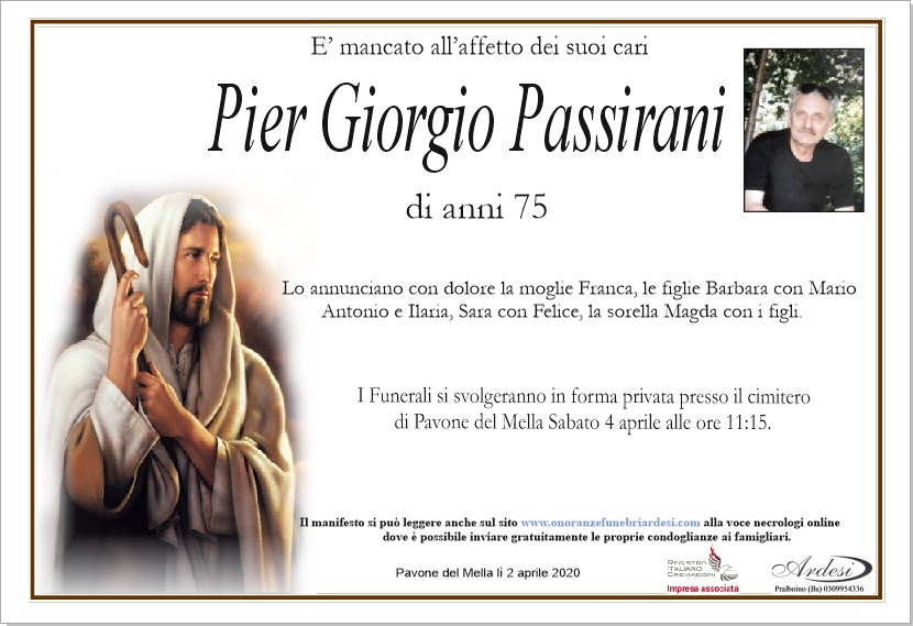 PIER GIORGIO PASSIRANI - PAVONE DEL MELLA