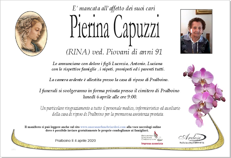 PIERINA CAPUZZI (RINA) - PRALBOINO