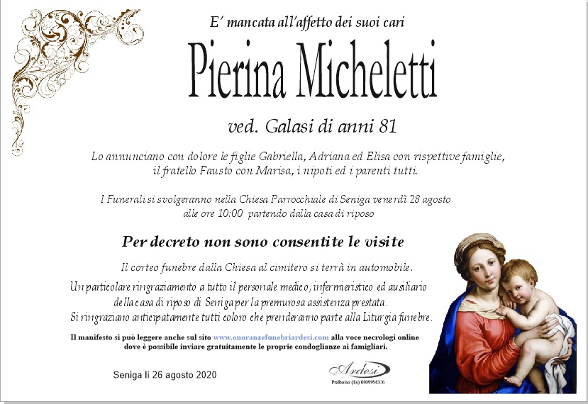 PIERINA MICHELETTI - SENIGA