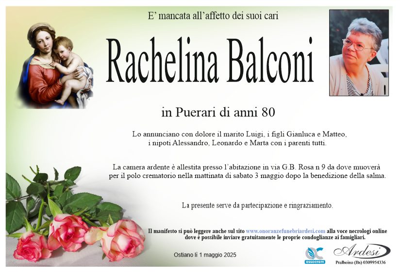 RACHELINA BALCONI - OSTIANO