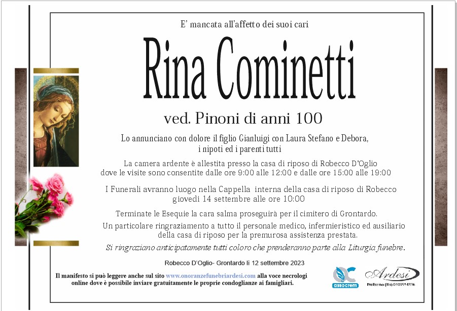 RINA COMINETTI - ROBECCO D'OGLIO GRONTARDO