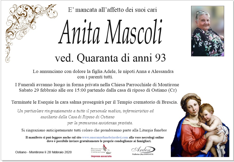 ANITA MASCOLI - OSTIANO MONTIRONE