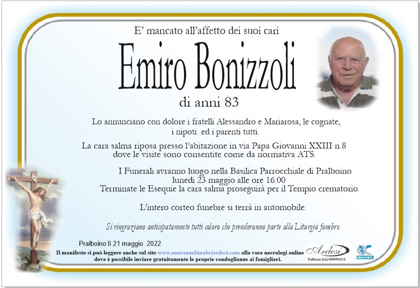EMIRO BONIZZOLI - PRALBOINO